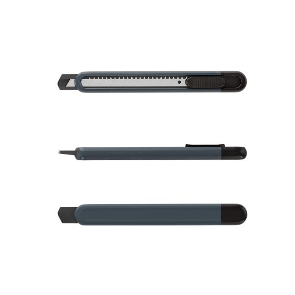 Нож канцелярский 9 мм ErichKrause Butterfly Classic, с автоматической фиксацией лезвия, серый (в бли