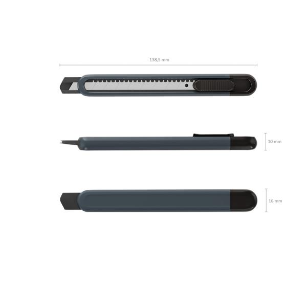 Нож канцелярский 9 мм ErichKrause Butterfly Classic, с автоматической фиксацией лезвия, серый (в бли