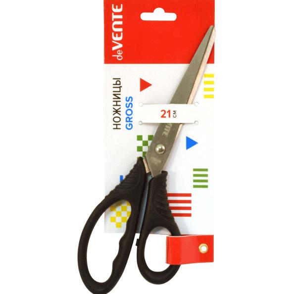 Ножницы 210 мм "deVENTE. Gross" усиленные пластиковые кольца, в картонном блистере, черные