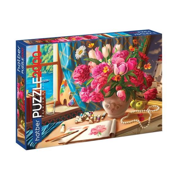 Пазлы 2000 эл. А1 960х680мм "Акварельный букет" -"Premium"