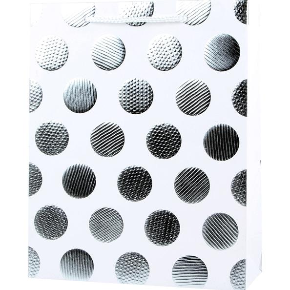 Пакет подарочный бум. "deVENTE. Polka dots" вертикальный, 18x23x8 см, с конгревом и фольгированием