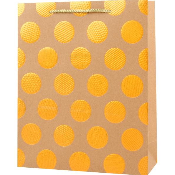 Пакет подарочный бум. "deVENTE. Polka dots" вертикальный, 18x23x8 см, с конгревом и фольгированием