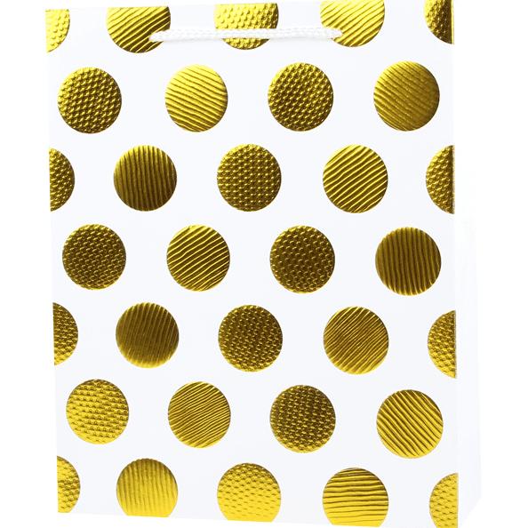 Пакет подарочный бум. "deVENTE. Polka dots" вертикальный, 18x23x8 см, с конгревом и фольгированием