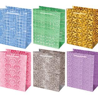 Пакет подарочный бум. "deVENTE. Голография" вертикальный, 12x15x6 см, асс.