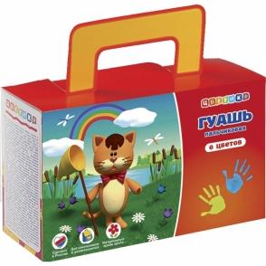 Пальчиковая гуашь 6 цв. "Цветик" 80 мл