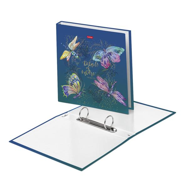 Папка 2 кольца А5 мат.ламин. 3D фольга -Тонкости природы-