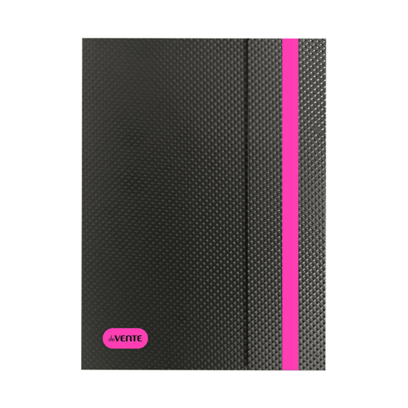 Папка 20ф А4 "deVENTE. Monochrome" 500 мкм, черная с неновым розовым