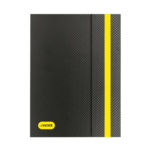Папка 20ф А5 "deVENTE. Monochrome" 500 мкм, черная с неновым желтым