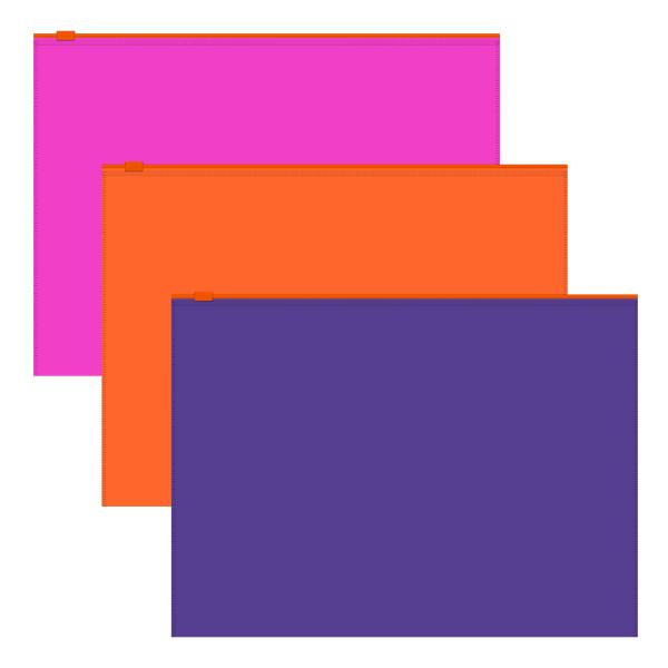Папка на молнии А4 Zip-пакет ErichKrause® Soft Caribbean Sunset, непрозрачный, ассорти