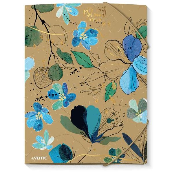Папка на резинке А4 "deVENTE. Bloom Garden" 400 мкм, фактура крафт-имитация с рисунком, тиснение фол