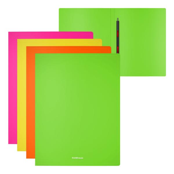 Папка с пружинным скоросшивателем А4 ErichKrause® Matt Neon, A4, ассорти