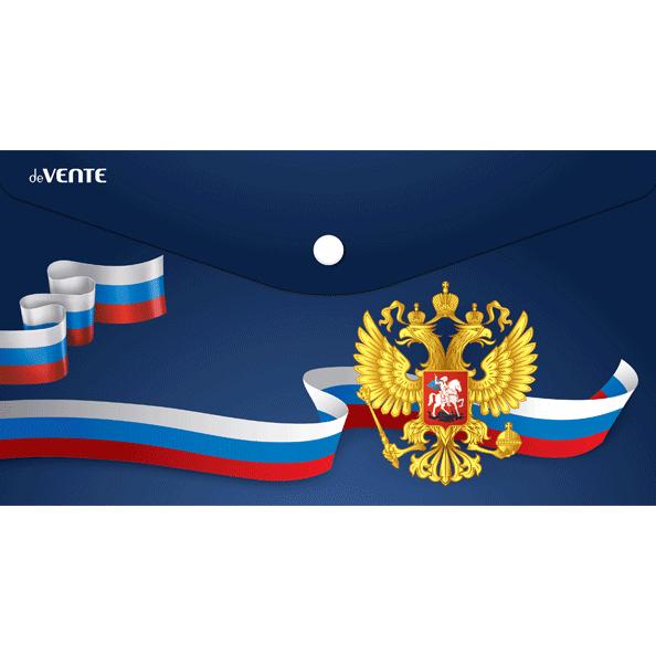 Папка-конверт на кн. travel-size "deVENTE. Герб" (260x140 мм) 150 мкм, непрозрачная с рисунком