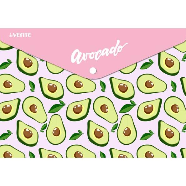 Папка-конверт на кн. А4 "deVENTE. Pink Avocado" 150 мкм, непрозрачная с рисунком, индив