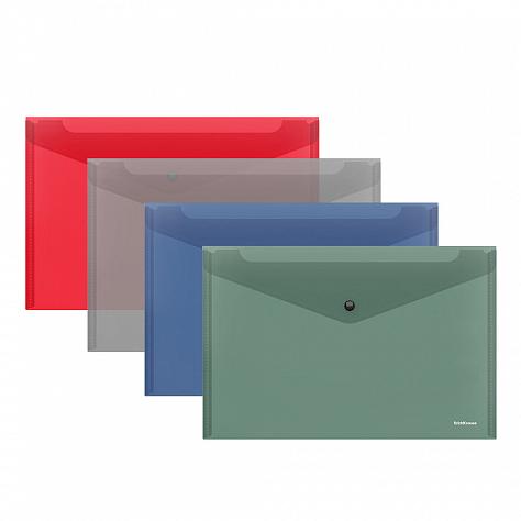 Папка-конверт на кн. А4 ErichKrause® Glossy Classic, полупрозрачная, ассорти (в пакете по 12 шт.)