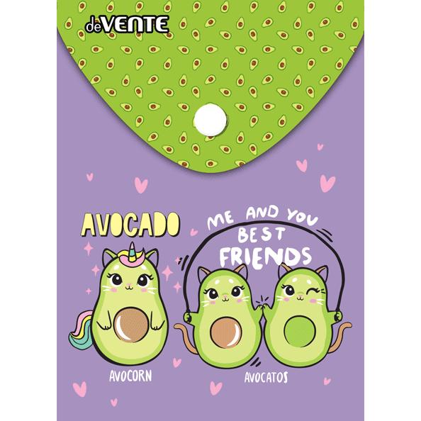 Папка-конверт на кн. А6- "deVENTE. Avocado" 150 мкм, непрозрачная с рисунком