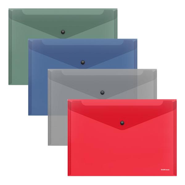 Папка-конверт на кн. В5 ErichKrause® Glossy Classic, полупрозрачная, ассорти 