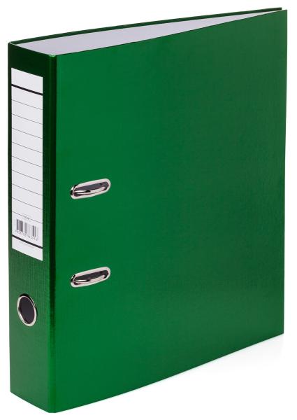 Папка-регистратор 70 мм Hatber А4 Бумвинил METALLIC Зеленая
