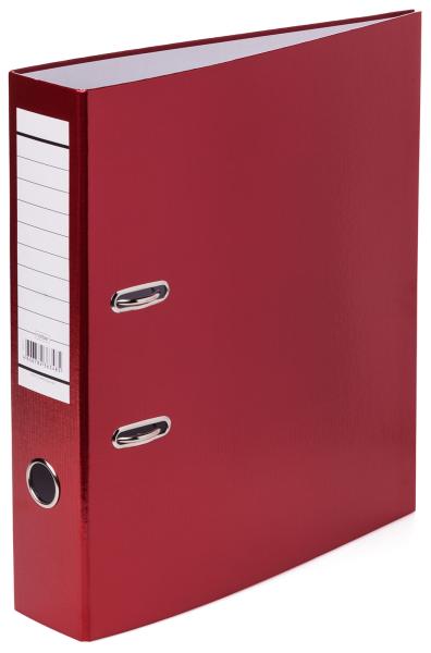 Папка-регистратор 70 мм Hatber А4 Бумвинил METALLIC Красная