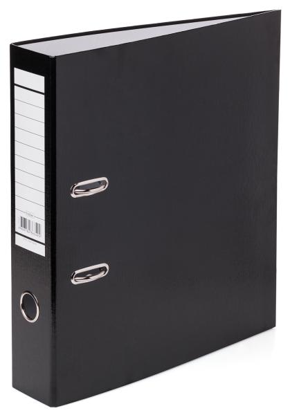 Папка-регистратор 70 мм Hatber А4 Бумвинил METALLIC черная