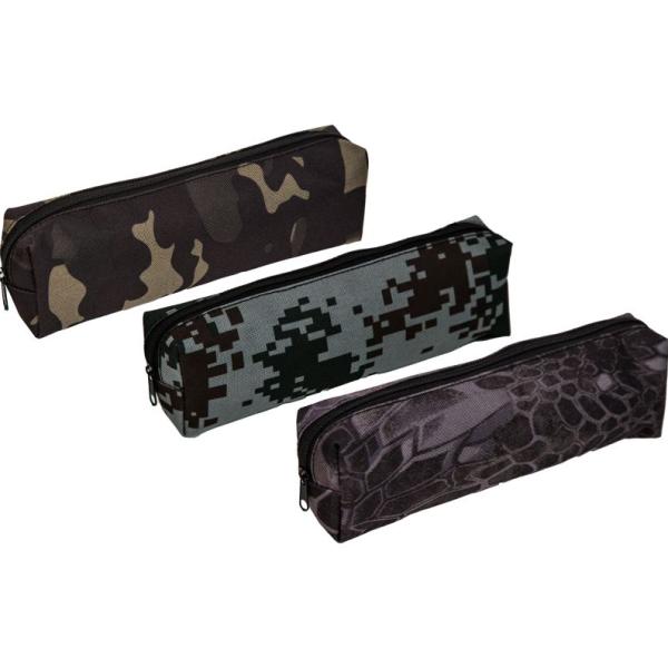 Пенал "Attomex. Camouflage" 20x7x3,5 см, прямоугольный для 50 предметов, на молнии, текстильный с ри