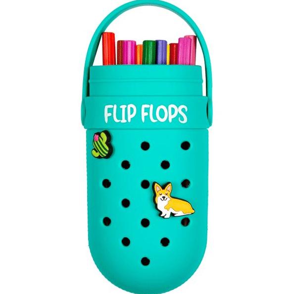 Пенал "deVENTE. Flip Flops" 20x8x4 см, фигурный, EVA, с крышкой и ручкой, с отверстиями для значков,