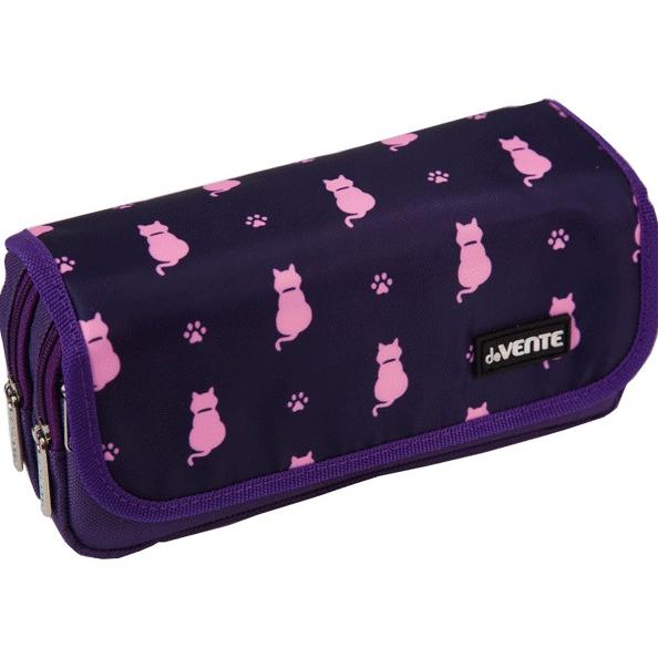 Пенал "deVENTE. Limited Edition. Cats" 20,5x9,5x7 см, плотная ткань twill, прямоугольный, 2 отделени