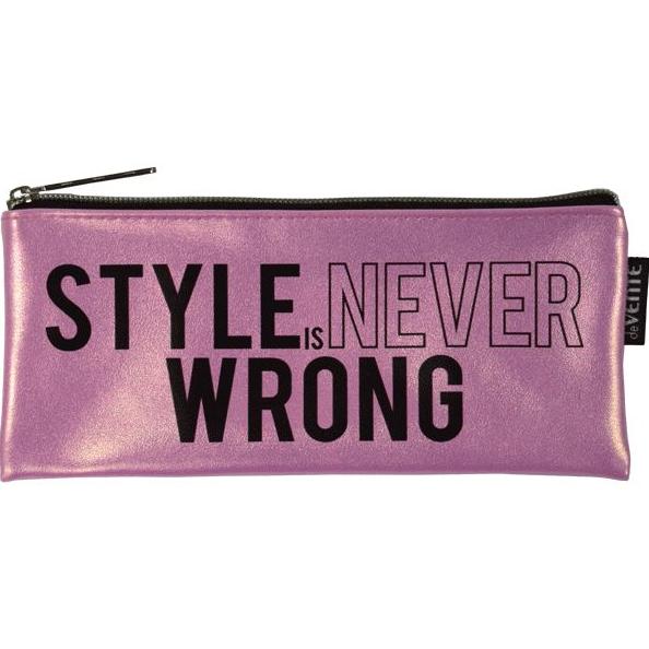 Пенал "deVENTE. Style Is Never Wrong" 21x9x1 см, плоский, на молнии, перламутровая искусственная кож