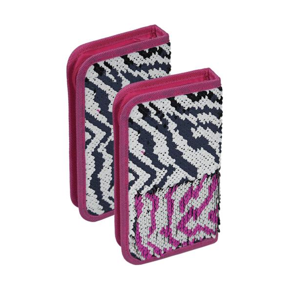 Пенал 1секц. 195*120 "deVENTE. Zebra Pink" на молнии, текстильный