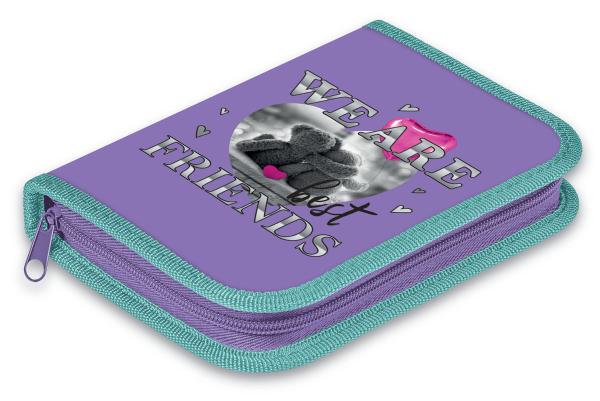 Пенал 1секц.+ств. 190*130 Hatber "Лучшие друзья" мат.ламин. 3D фольга с табл.умножения  в индив.упак