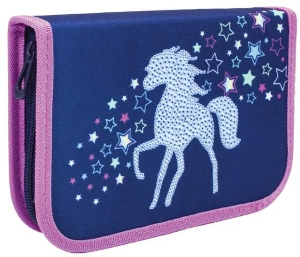 Пенал 1секц.+ств. д/дев. 195*135 EARNEST Rainbow Horse, без наполнения