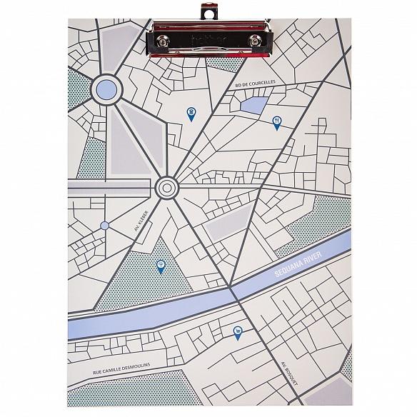 Планшет с зажимом Hatber А4 "Maps" мат.ламин.