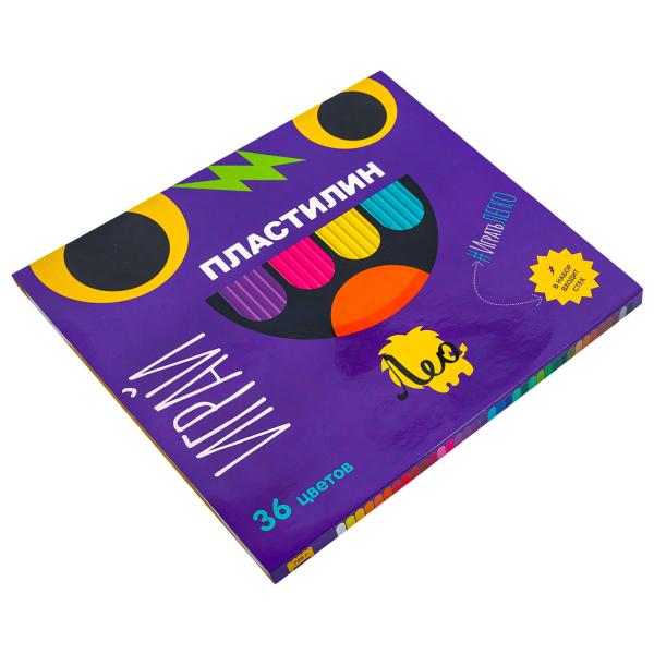 Пластилин "Лео" "Играй" 36 цв. 720 г классический ( в картонной упаковке ) 