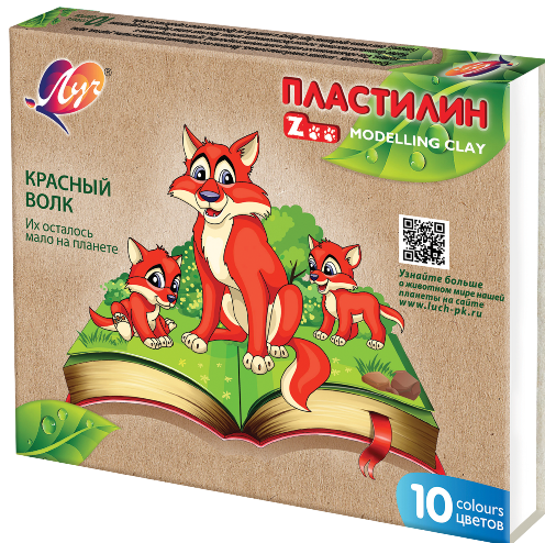 Пластилин 10 цв. "ZOO" к/уп.