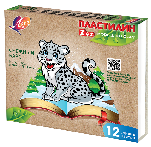 Пластилин 12 цв. "ZOO" 180г к/уп.