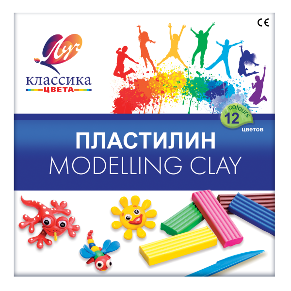 Пластилин 12 цв. "Классика" (Детство)  Луч