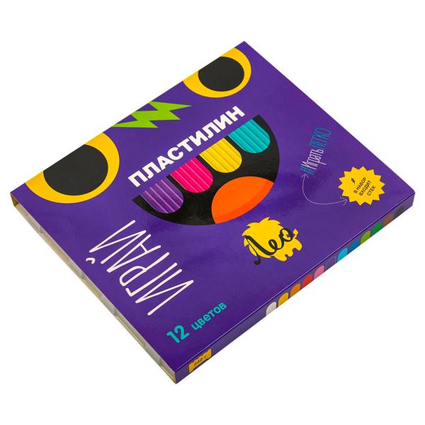 Пластилин 12 цв. 240 г классический ( в картонной упаковке ) "Лео"   "Играй"