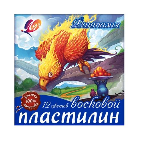 Пластилин 12 цв. мягкий (восковой) "Фантазия"