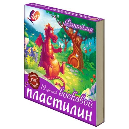 Пластилин 12 цв. мягкий (восковой) "Фантазия"