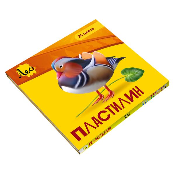 Пластилин 24 цв. "Лео"   "Ярко"   480 г ( в картонной упаковке )