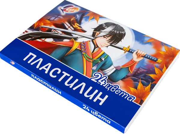 Пластилин 24 цв. Классика 480 гр." Аниме" со стеком. Синий (карт.уп.ка)