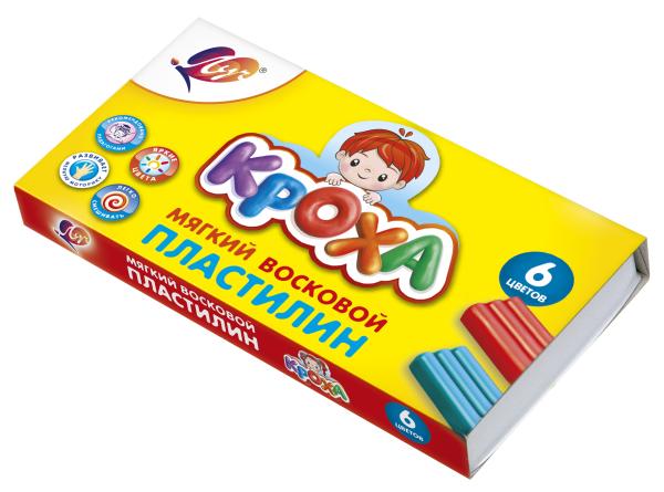 Пластилин 6 цв. восковой, Луч Кроха
