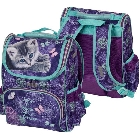 Ранец "Attomex. Lite. Cute Kitty" школьный жесткий 34x27x20 см (14 л) вес 830 г, эргономичная формоу