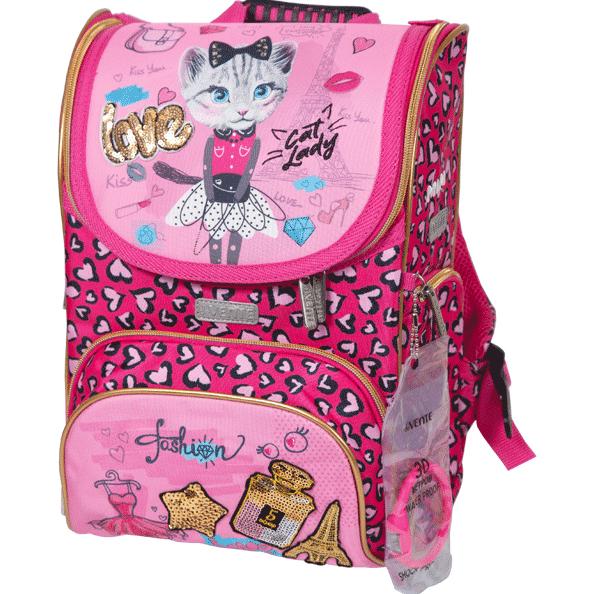 Ранец "deVENTE. Mini. Cat Lady" школьный жесткий 35x26x20 см, вес 800 г, ортопедическая спинка, дно 