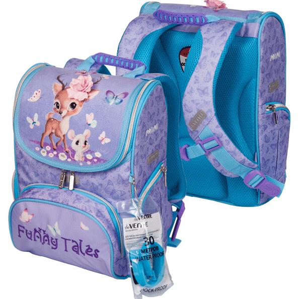 Ранец "deVENTE. Mini. Funny Tales" школьный жесткий 35x26x20 см (14 л) вес 800 г, эргономичная спинк