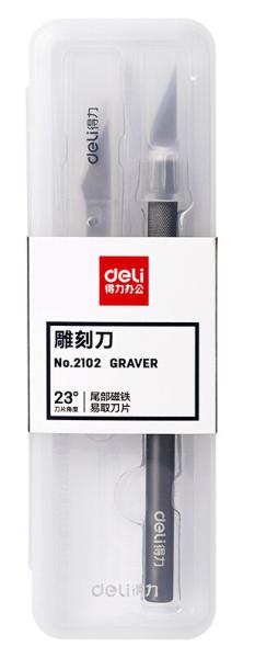 Резак-скальпель Deli  10 сменных лезвия сталь пласт.кор.