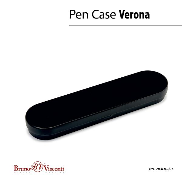 Ручка "VERONA" в метал. футляре 1.0 ММ, СИНЯЯ (корпус черный вороненая сталь, футляр черный)