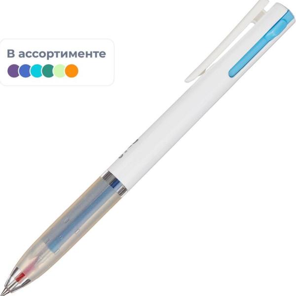 Ручка 3-х цв. гелевая автомат. M&G 0,38 мм лин0,35мм,3цв в 1,ассорт AGPT4371
