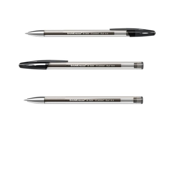 Ручка гелевая 0,5 мм ErichKrause® R-301 Classic Gel Stick черная