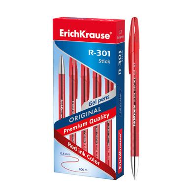 Ручка гелевая 0,5 мм ErichKrause® R-301 ORIGINAL Gel, красная