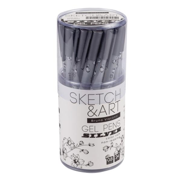 Ручка гелевая 0,8 мм Sketch&Art "UniWrite.SILVER" СЕРЕБРЯНАЯ